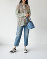 A stylish chiffon blouse with three patterns