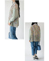 A stylish chiffon blouse with three patterns