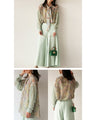 A stylish chiffon blouse with three patterns