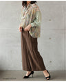 A stylish chiffon blouse with three patterns