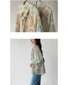 A stylish chiffon blouse with three patterns