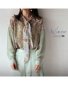 A stylish chiffon blouse with three patterns