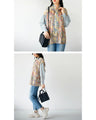 A stylish chiffon blouse with three patterns