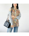 A stylish chiffon blouse with three patterns