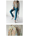 A stylish chiffon blouse with three patterns