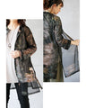 Fantasy Botanical Sheer Mesh Long Shirt
