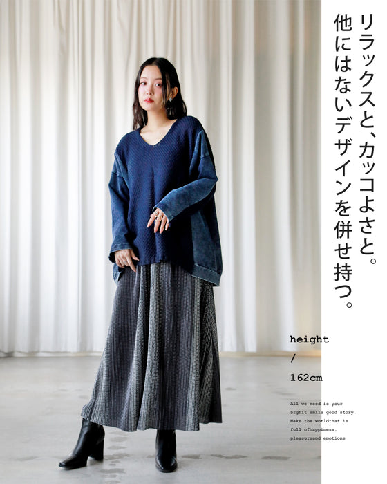 ラクしてカッコよく大人の異素材ドッキングトップス