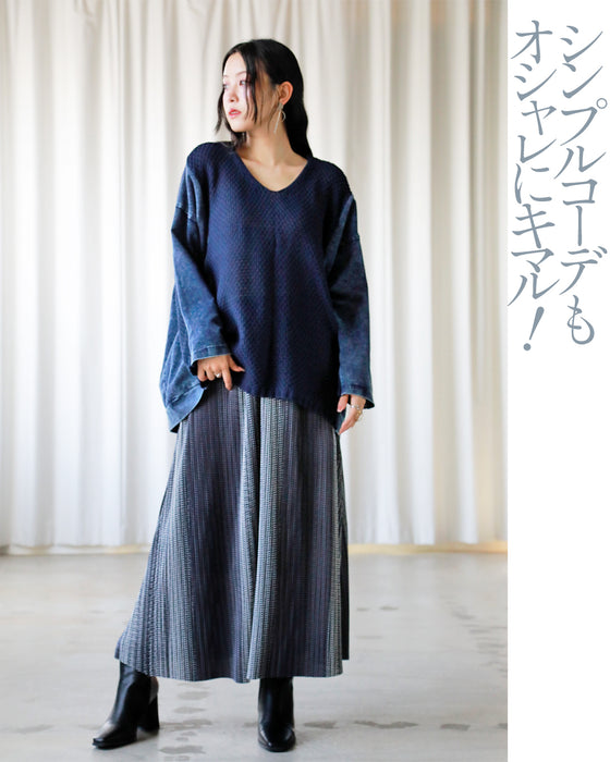 ラクしてカッコよく大人の異素材ドッキングトップス