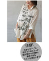 A sheer shirt top with a cool and casual bold logo