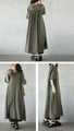 A one-piece dress with long, fluffy sleeves that can be worn in many different ways