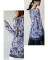 Unique sheer layered tunic in purple