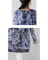 Unique sheer layered tunic in purple