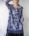 Unique sheer layered tunic in purple