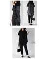 A sophisticated polo shirt made from different materials that can be worn like a blouse