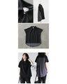 A sophisticated polo shirt made from different materials that can be worn like a blouse