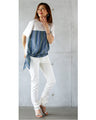 Asymmetrical T-shirt with a cute color scheme!