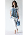 Asymmetrical T-shirt with a cute color scheme!