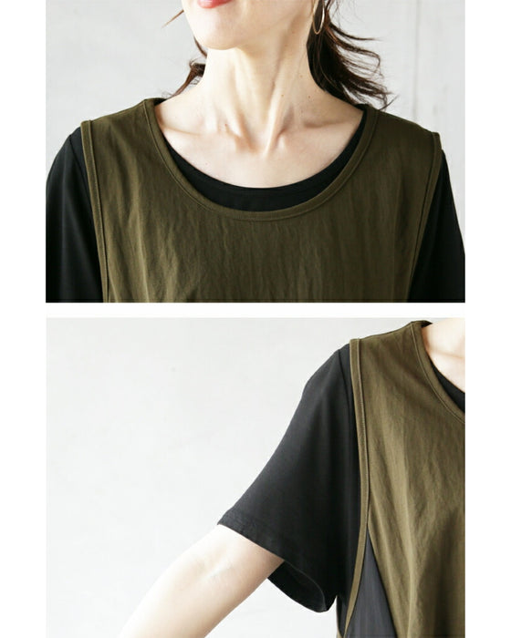 一枚で着ても重ねても変化を楽しめる セットアップ『ブラック カーキ』