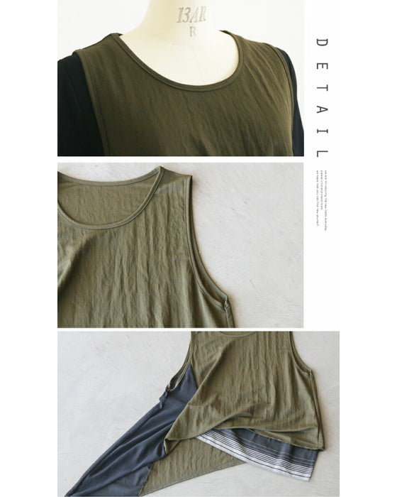 一枚で着ても重ねても変化を楽しめる セットアップ『ブラック カーキ』