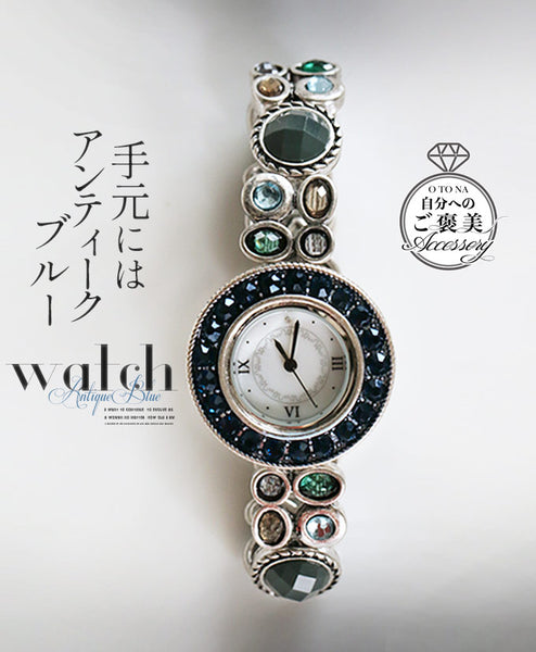 295【美品】agnèsbレディース腕時計 ドームガラス スカイブルー　箱付き 手元にはアンティークブルー 腕時計 – ONE PEACE ONLINE