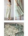 Tiered maxi dress with floral stripes 