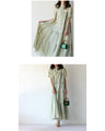 Tiered maxi dress with floral stripes 
