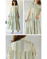 Tiered maxi dress with floral stripes 