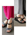 [Outlet item, no returns or exchanges] Sparkling cloth makes sports sandals look so stylish