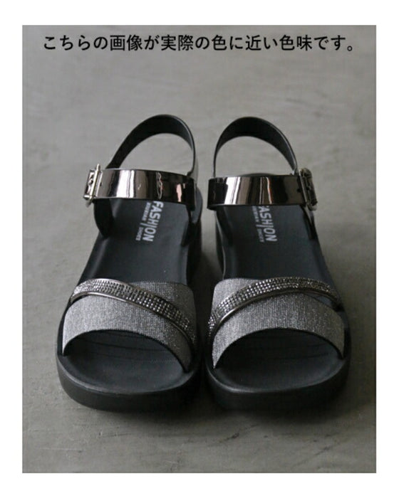[Outlet item, no returns or exchanges] Sparkling cloth makes sports sandals look so stylish