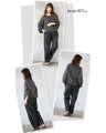 Lightweight sheer top with mixed patterns and puffy sleeves