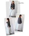 Lightweight sheer top with mixed patterns and puffy sleeves