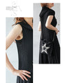 Sweet and cool hoodie pleated dress