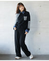 Denim and designer knitwear are attached together so you can wear it all by itself
