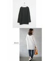 A loose-fitting adult T-shirt with a slit