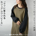 A casual two-tone dress that is more than a cut-and-sew but not quite a sweatshirt