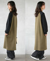 A casual two-tone dress that is more than a cut-and-sew but not quite a sweatshirt