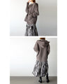 A monochrome art pattern x tiered dress that stands out from the crowd