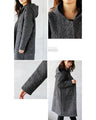 A knit coat with a mixed knit that doesn't look flat and can be worn like a cardigan