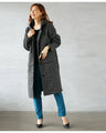 A knit coat with a mixed knit that doesn't look flat and can be worn like a cardigan