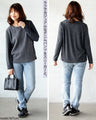 A top made of different materials with an embossed, pockmarked knit pattern