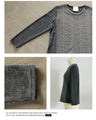 A top made of different materials with an embossed, pockmarked knit pattern
