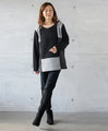 Relaxed fit yet slimming! Color-coordinated knitwear