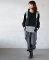 Relaxed fit yet slimming! Color-coordinated knitwear