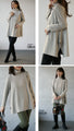 Off-neck A-line knit top with square cut for a slimmer look