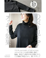 Off-neck A-line knit top with square cut for a slimmer look