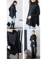 Off-neck A-line knit top with square cut for a slimmer look