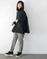 Off-neck A-line knit top with square cut for a slimmer look