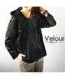 A glossy velour that is more than just casual. An original and elegant hoodie for adults.
