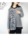 Stylish logo for adults. Asymmetrical knitwear