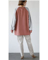 I like this color. Loose raglan knit top.